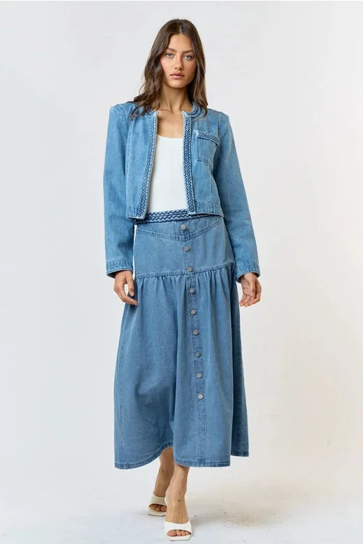 Zelia Denim Braided Jacket